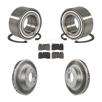 Front Wheel Bearing Coated Disc Brake Rotors And Pads Kit For Volkswagen Touareg KBB-132419