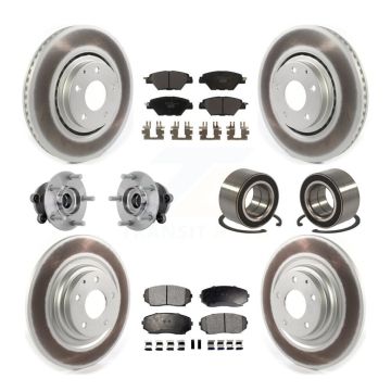 Front Rear Hub Bearing Coated Brake Rotor And Pad Kit (10Pc) For 2016-2018 Mazda CX-9 AWD KBB-132423