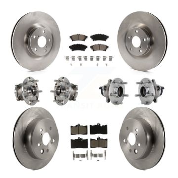 Front Rear Hub Bearing Disc Brake Rotor Pad Kit (10Pc) For Lexus GS350 RC300 GS450h GS300 KBB-132462
