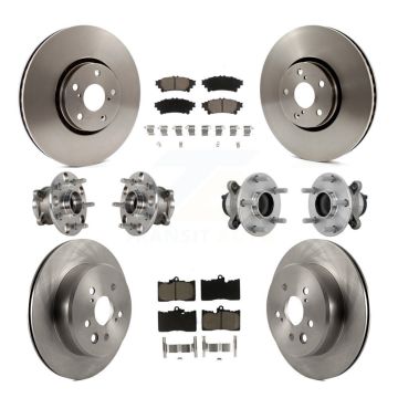 Front Rear Hub Bearing Disc Brake Rotors And Pads Kit (10Pc) For Lexus IS350 IS300 IS200t KBB-132463