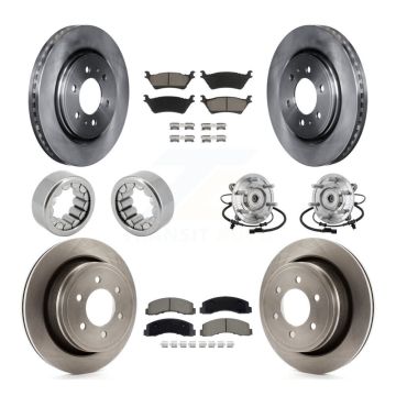 Front Rear Hub Bearing Brake Rotor & Pads Shoe Kit (10Pc) For 2018-2020 Ford F-150 Raptor KBB-132469