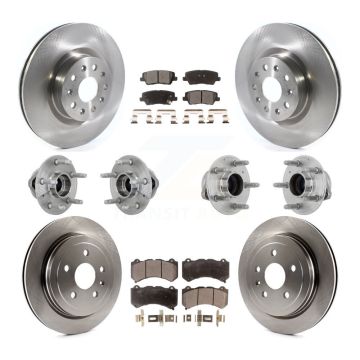 Front Rear Hub Bearing Disc Brake Rotor And Semi-Metallic Pad Kit (10Pc) For Cadillac CTS KBB-132506
