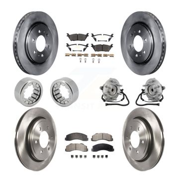Front Rear Hub Bearing Disc Brake Rotor Pads Shoe Kit (10Pc) For 2015-2017 Ford F-150 RWD KBB-132533