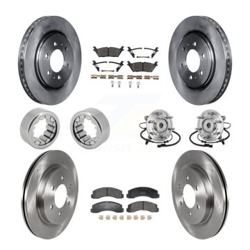 Front Rear Hub Bearing Brake Rotor & Pads Shoe Kit (10Pc) For 2018-2020 Ford F-150 Raptor KBB-132535