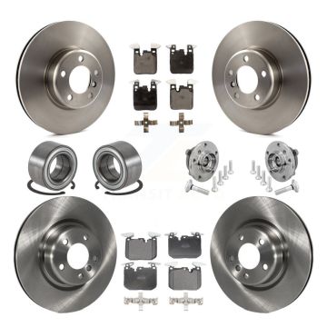 Front Rear Hub Bearings Disc Brake Rotors And Pads Shoes Kit (10Pc) For BMW M240i xDrive KBB-132550