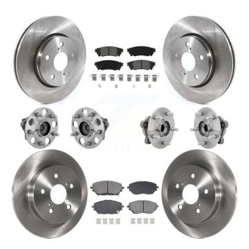 Front Rear Hub Bearing Disc Brake Rotor And Semi-Metallic Pads Kit (10Pc) For Toyota C-HR KBB-132558
