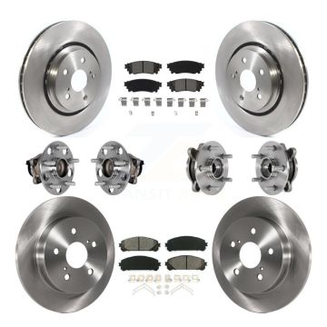 Front Rear Hub Bearings Assembly Disc Brake Rotors And Pads Kit (10Pc) For Toyota Avalon KBB-132565