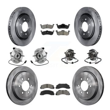 Front Rear Hub Bearing Brake Rotor & Pad Kit (10Pc) For Ford Expedition Lincoln Navigator KBB-132586