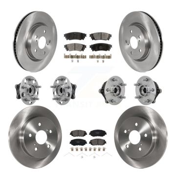 Front Rear Hub Bearing Disc Brake Rotor And Ceramic Pads Kit (10Pc) For Toyota RAV4 Venza KBB-132616