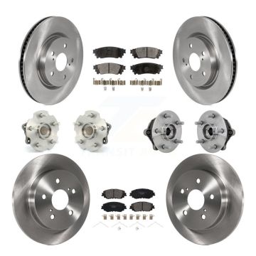 Front Rear Hub Bearing Brake Rotor And Pad Kit (10Pc) For Toyota RAV4 FWD with GAS engine KBB-132618