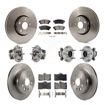 Front Rear Hub Bearing Disc Brake Rotors And Pads Kit (10Pc) For Lexus IS350 IS300 IS200t KBB-132650