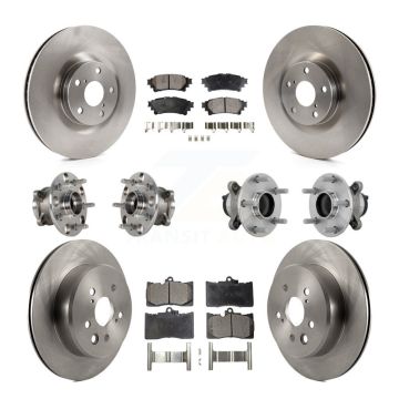 Front Rear Hub Bearing Disc Brake Rotors And Pads Kit (10Pc) For Lexus IS300 IS350 IS200t KBB-132651