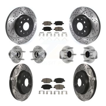 Front Rear Hub Bearings Coated Disc Brake Rotors And Pads Kit (10Pc) For Chevrolet Camaro KBB-132679