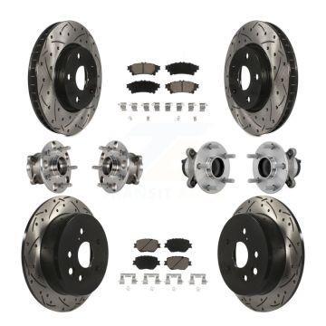 Front Rear Hub Bearing Coat Brake Rotor Pad Kit (10Pc) For 2014 Lexus IS250 Base with RWD KBB-132688