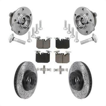 Front Hub Bearing Drill Slot Brake Rotor Pad Kit For BMW 330i xDrive 440i Gran Coupe 320i KBB-132703