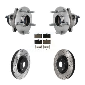 Front Hub Bearing Coat Drill Slot Brake Rotor Pads Kit For Lexus GS350 RC300 GS450h GS300 KBB-132718