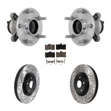 Front Hub Bearing Assembly Drilled Slot Brake Rotor Pads Kit For Lexus IS300 IS350 IS200t KBB-132719