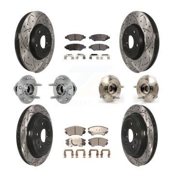 Front Rear Hub Bearings Coated Disc Brake Rotors And Pads Kit (10Pc) For Chevrolet Camaro KBB-132737