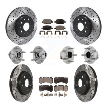Front Rear Hub Bearing Coated Disc Brake Rotor Pads Kit (10Pc) For Chevrolet Camaro LT LS KBB-132750