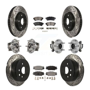 Front Rear Hub Bearing Coated Brake Rotor & Pads Kit (10Pc) For Lexus IS250 Base with RWD KBB-132752