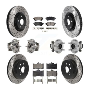 Front Rear Hub Bearing Coated Brake Rotor And Pad Kit (10Pc) For Lexus IS300 IS350 IS200t KBB-132766