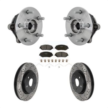 Front Hub Bearing Assembly Coated Drilled Slot Brake Rotor Pads Kit For Toyota RAV4 Venza KBB-132769