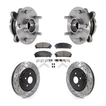 Front Hub Bearing Assembly Drill Slot Brake Rotor Pad Kit For 2020-2021 Toyota Avalon TRD KBB-132771