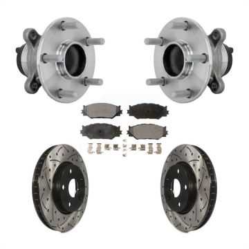 Front Hub Bearing Drill Slot Brake Rotor Pads Kit For 2014-2015 Lexus IS250 Base with RWD KBB-132773