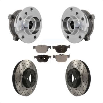 Front Hub Bearing Assembly Drill Slot Brake Rotor Pad Kit For BMW X5 X6 M12 x 1.25 Thread KBB-132778