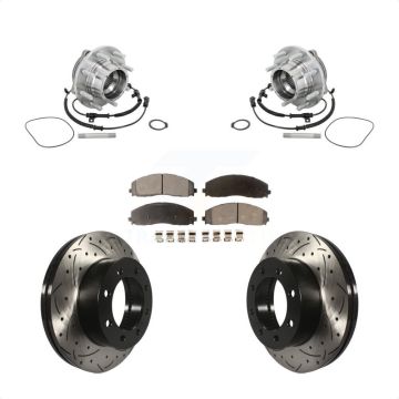 Front Hub Bearing Assembly Coat Drill Slot Brake Rotor Pads Kit For Ford F-450 Super Duty KBB-132780