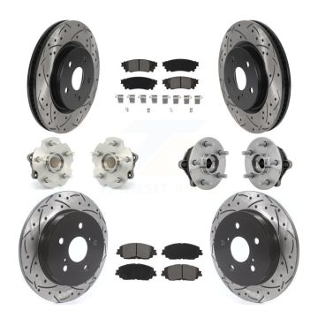 Front Rear Hub Bearings Coated Disc Brake Rotors And Pads Kit (10Pc) For Toyota RAV4 KBB-132813