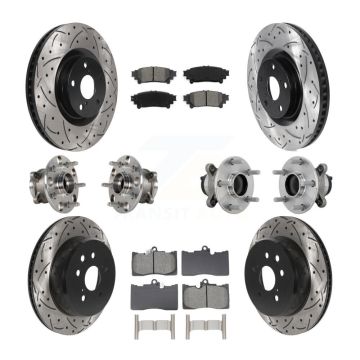 Front Rear Hub Bearing Coated Brake Rotor And Pad Kit (10Pc) For Lexus IS300 IS350 IS200t KBB-132828