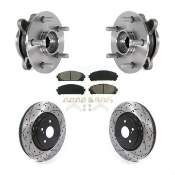 Front Hub Bearing Assembly Drill Slot Brake Rotor Pad Kit For 2020-2021 Toyota Avalon TRD KBB-132834