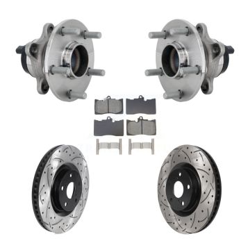 Front Hub Bearing Coat Drill Slot Brake Rotor Pads Kit For Lexus GS350 RC300 GS450h GS300 KBB-132846