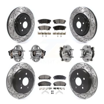 Front Rear Hub Bearings Coated Disc Brake Rotors And Pads Kit (10Pc) For Toyota Avalon KBB-132869