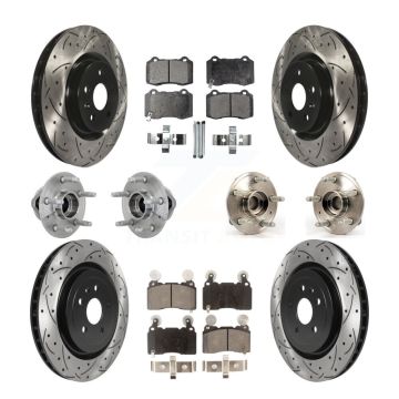 Front Rear Hub Bearings Coated Disc Brake Rotors And Pads Kit (10Pc) For Chevrolet Camaro KBB-132873