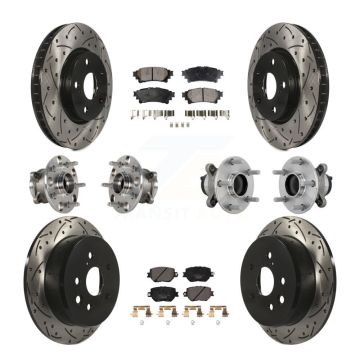 Front Rear Hub Bearing Coat Brake Rotor Pad Kit (10Pc) For 2014 Lexus IS250 Base with RWD KBB-132890