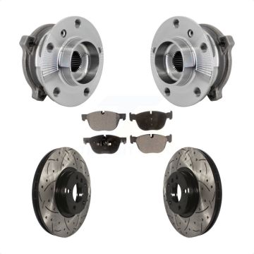 Front Hub Bearing Assembly Drill Slot Brake Rotor Pad Kit For BMW X5 X6 M12 x 1.25 Thread KBB-132897