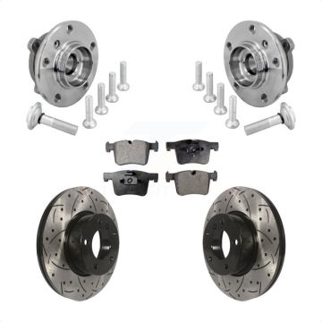 Front Hub Bearing Drill Slot Brake Rotor Pad Kit For BMW 330i xDrive 230i 430i Gran Coupe KBB-132905