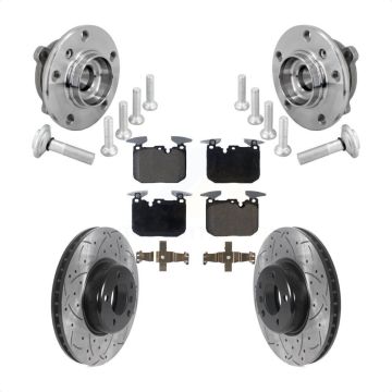 Front Hub Bearing Drill Slot Brake Rotor Pad Kit For BMW 330i xDrive 440i Gran Coupe 320i KBB-132906