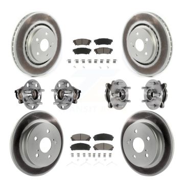 Front Rear Hub Bearings Coated Disc Brake Rotors And Pads Kit (10Pc) For Toyota Avalon KBB-132948