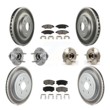 Front Rear Hub Bearings Coated Disc Brake Rotors And Pads Kit (10Pc) For Chevrolet Camaro KBB-132954