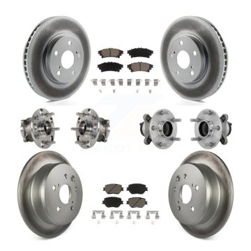Front Rear Hub Bearing Coat Brake Rotor Pad Kit (10Pc) For 2014 Lexus IS250 Base with RWD KBB-132962