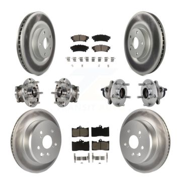 Front Rear Hub Bearing Coat Brake Rotor Pad Kit (10Pc) For Lexus GS350 RC300 GS450h GS300 KBB-132965