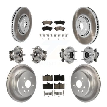 Front Rear Hub Bearing Coated Brake Rotor And Pad Kit (10Pc) For Lexus IS350 IS300 IS200t KBB-132967