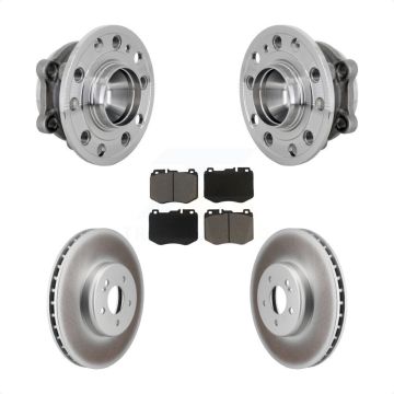 Front Hub Bearing Assembly Coated Disc Brake Rotor & Pad Kit For Mercedes-Benz C300 C350e KBB-132969
