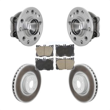 Front Hub Bearing Assembly Coated Brake Rotor Pads Kit For Mercedes-Benz E450 E400 CLS450 KBB-132971