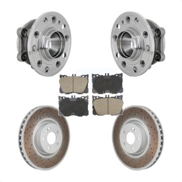 Front Hub Bearing Assembly Coated Brake Rotor Pads Kit For Mercedes-Benz E450 E400 CLS450 KBB-132972