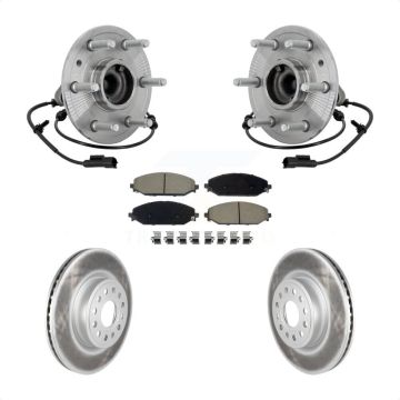 Front Hub Bearing Coated Disc Brake Rotor Pad Kit For Ram 1500 Without 22" Factory Wheels KBB-132974