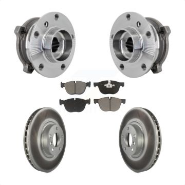 Front Hub Bearing Assembly Coated Brake Rotor And Pad Kit For BMW X5 X6 M12 x 1.25 Thread KBB-132980